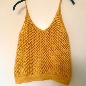 Yellow Knit Tank/ Cover Up